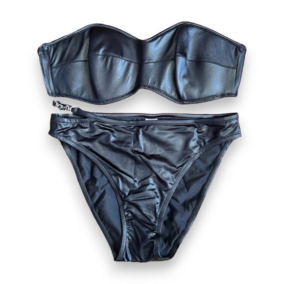Vintage 1990's deadstock black pvc bikini - Picture 1 of 6